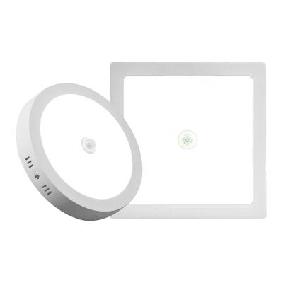 China Outdoor Mounted Slim Round Motion Sensor Square Shape 18W 24W Led Panel Light With Motion Sensor for sale