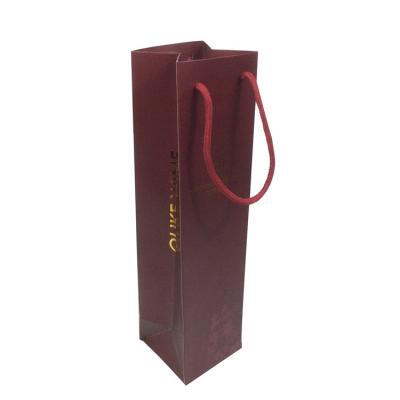 China Recyclable Wholesale Custom Printed Private Logo Gift Craft Shopping Paper Bag With Handles For Wine Packaging for sale