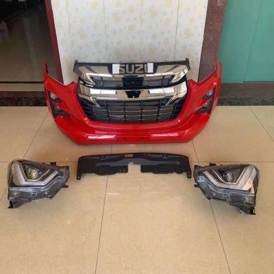 China Super Cool Top Level Red Plastic+Aluminum GELING Grill LED Headlights Car Body Parts For ISUZU DMAX'2020 Body Kits for sale