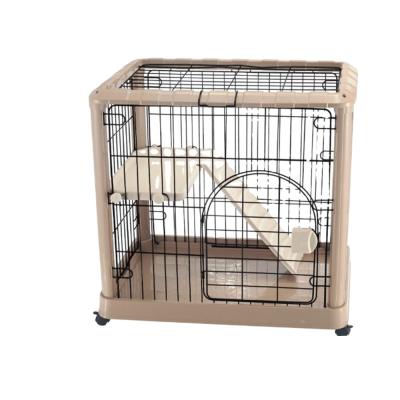 China Breathable Cat Carrier Dog Cage Large Metal Wire Luxury Cat Cage for sale