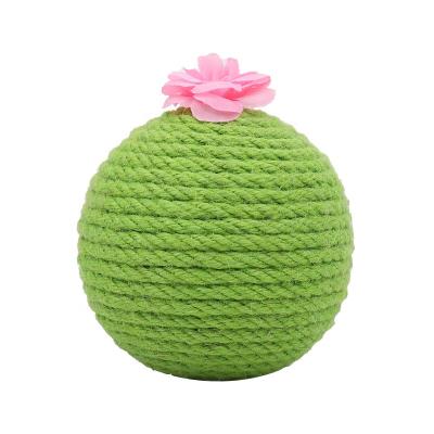 China High Quality Viable Sisal Cats Favorite Scratcher Ball Toys Inside Sounding Voice Cat Scratch Toys Ball Interactive for sale