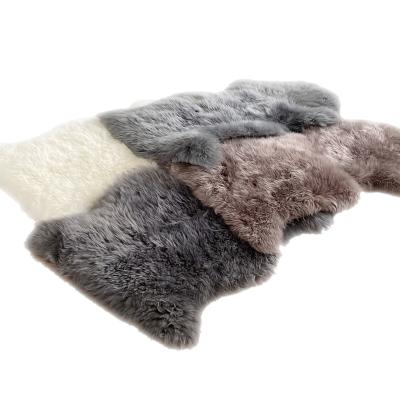 China Wholesale Washable Simple Australian Lamb Sheepskin Decorative Blanket Blanket For Bedroom Sofa Floor for sale