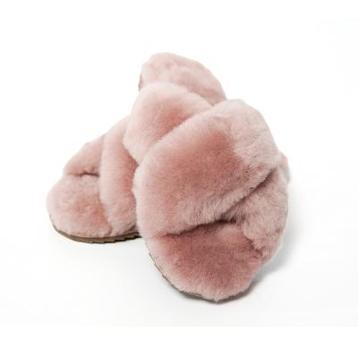 China Fashion Trend Factory Price Girl Sheepskin Slippers Cute Wholesale Ladies Slippers Lovely Sheepskin Slippers for sale