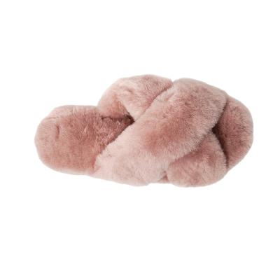 China Wholesale Fashion Trend Factory Price Girl's Sheepskin Slippers Cute Lovely Girls Sheepskin Slippers for sale