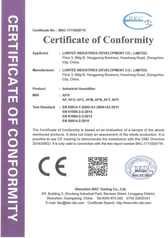 CE - Henan Lunyee Industrial Automation Equipment Co., Limited.