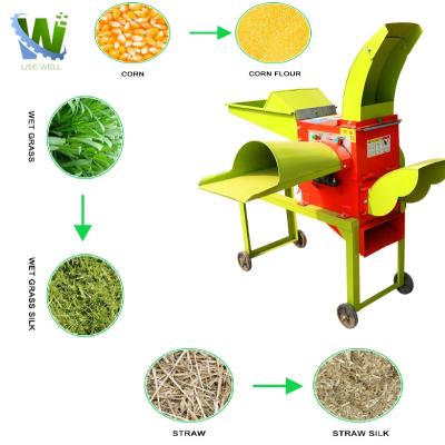 China High Efficiency Low Cost Small Farm Equipment Hay Stram Material Cutting Broken Progress Rice For Chaff Cutter Machine Animal Feed Price for sale