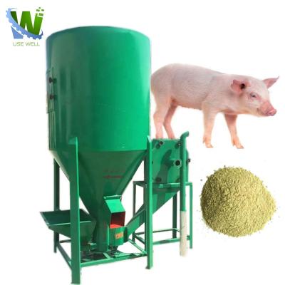 China Power Feed Forage Poultry Farm Milling Machine Mini Mixer Poultry Crusher And Livestock Feed Mixer Crusher 300 Kg for sale