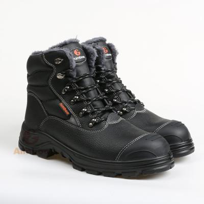 China Embossed Quality By huaerxin 2021 Steel Toe Aimboo Action Safety Leather Boots Good For Work Safety Boots for sale