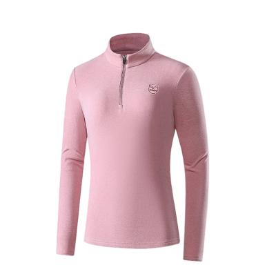 China Anti Wrinkle Shaping Breathable Gym T Shirt Sports Quick Dry Quarter Zipper Long Sleeve Top T-Shirt for sale