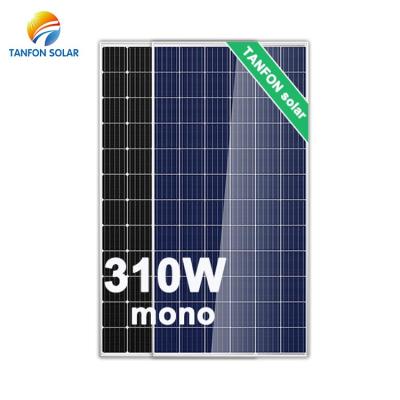 China Mono Solar Panel System 310W TUV ISO Mono Solar Energy CE Certificate Monocrystalline Solar Panel for sale