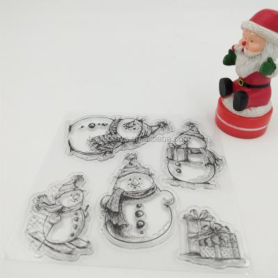 China Decoration Craft Scrapbook Christmas Gifts Snowman Clear Rubber Stamp for Card Making for sale