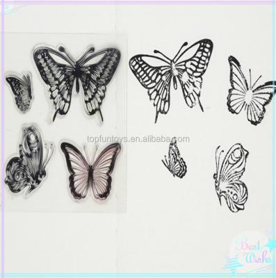 China Toy Customized Colorful Scrapbooking Butterfly Clogs Funny Educational Silicone Album Clear Stamps for sale