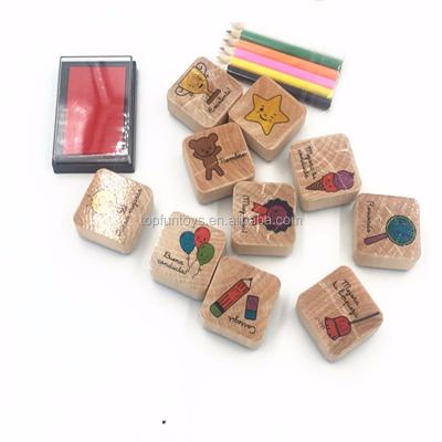 China Toy New Design Sample For Educational Funny Kids Cute Wooden Stamp for sale