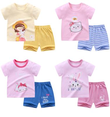 China Wholesale Kids Summer Cotton Shorts Sleeve Suit Factory Outlet Smart Casual Cheap Baby Clothes Set Kids Clothes for sale