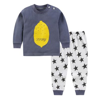 China Smart Casual Hot Sale Custom Thick Underwear Baby Long Sleeve Boys Kids Clothing Pajamas Baby Clothing Sets for sale