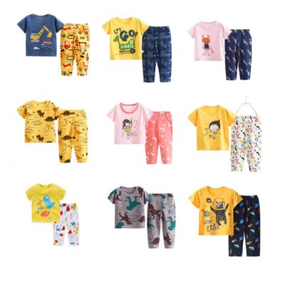 China Wholesale Casual Smart Cartoon Baby SET 100% Cotton Children Pajamas 2 Sets Girl Boys Children Sleepwear for sale