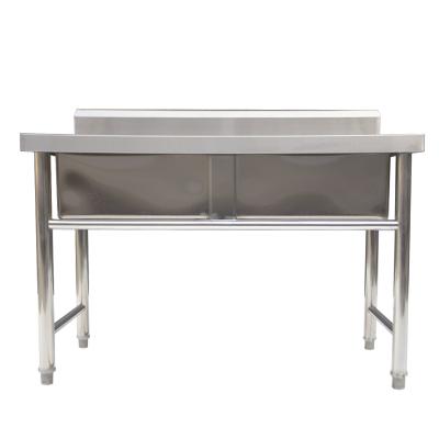 China 201 or 304 stainless steel direct case 2021 grade stainless steel double bowl workbench commercial sink for sale