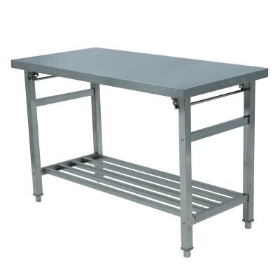 China Custom Corrosion Protection Stainless Steel Kitchen Foldable Dining Tables Different Sizes Tables Stainless Steel for sale