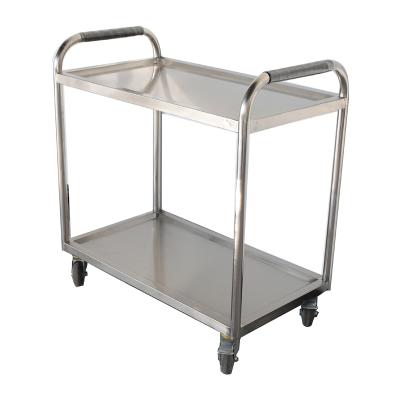 China High Quality Two-Layer Commercial Kitchen Equipment Stainless Steel Hotel Restaurant Kitchen Delivery Food Service Metal Cart for sale