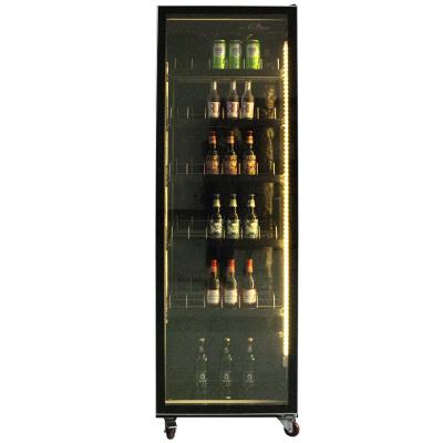 China Glass Single Freestanding Refrigerator Beverage Cooler Single-Temperature Upright Door Beer Freezer for sale