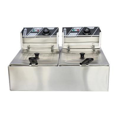 China 2021 Bestselling Electric Double Cylinder Double Screens Commercial Kitchen Items Frying Machine for sale