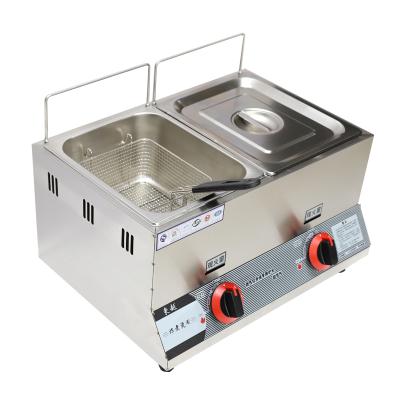 China 2021 Commercial High Quality Gas Double Cylinder Gas Double Ware Kitchen Screen Frying Machine for sale