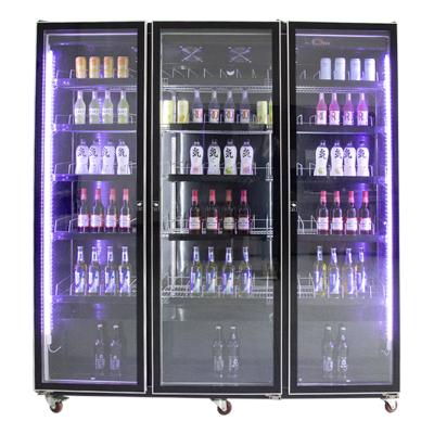 China Single-temperature Supermarket Commercial Glass Door Vertical Beer Freezer Beverage Fridge for sale