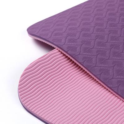 China Custom 6mm Pilates Custom 6mm Durable Waterproof Washable Organic Eco Friendly New Recycle Durable Double Color Tape Yoga Mat for sale