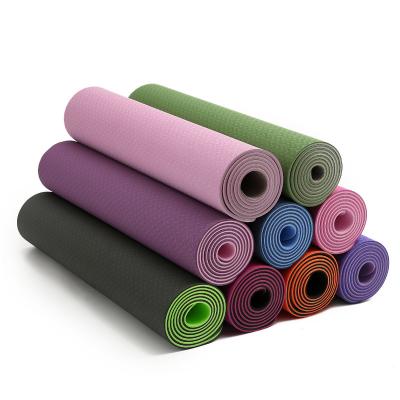 China Hot Selling Waterproof Washable Durable Anti-Slip Amazon In America Eco-Friendly Blue Custom Made Porcelain Print Tape Yoga Mat Natural Yoga Mat for sale