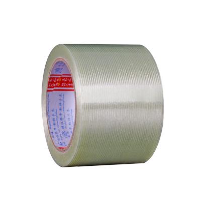 China Free Samples Custom High Viscosity Packing Sealing Box Tape Abrasion Proof Waterproof Striped Filament Fiberglass Tape for sale