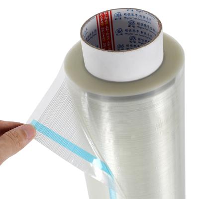 China Waterproof 6.3mil Jumbo Roll Waterproof Two Way No Residue Fiberglass Optic Filament Reinforced Tape for sale