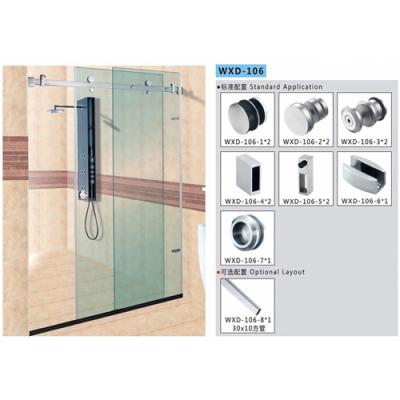 China Bathroom Sliding Door System 106, Stainless Steel 304, Satin MIrror,  glass sliding door for sale