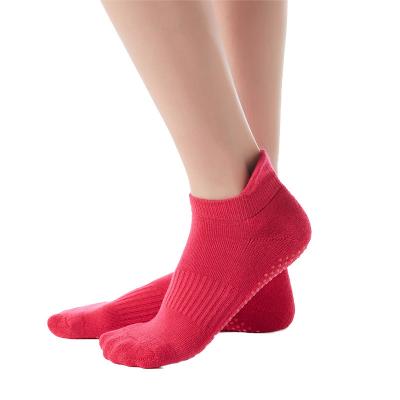 China Breathable High Quality Cotton Anti Slip Yoga Socks Indoor Sports PVC Half Toe Socks for sale