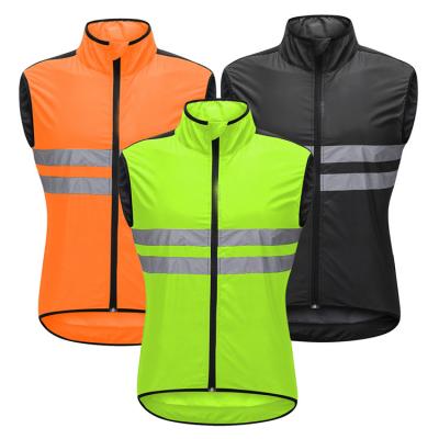 China Cycling Safety Breathable Men's Running Cycling Vest Reflective And Windproof Vest for sale