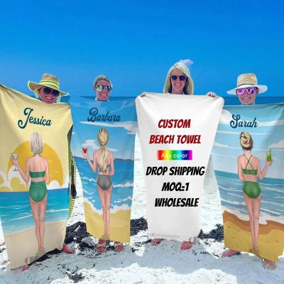 China Wholesale High Quality Child Safe Custom Beach Towel Custom Sublimation Printing Custom Text Towel Casual Quick Dry Personalized Beach Towel for sale