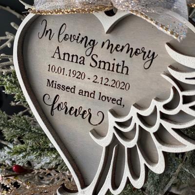 China High Quality Personalized Sublimation Cutout Christmas Holiday Home Decoration White 3D Wooden Hanging Decorations For Memorial Gift for sale