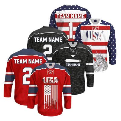 China OEM Comfortable Wholesale Cheap Ice Hockey Blank Practice Wear Logo Printing Ice Hockey Jersey Custom Design Men's Practice Wear Breathable Embroidery Hockey Wear for sale