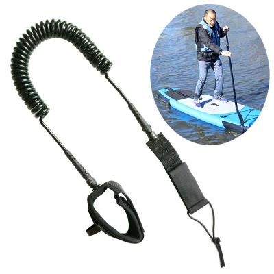 China PVC 10FT 5mm SUP Peg Leash Surfboard Coiled Rack UP Paddle Board TPU Paddle Board Rope Surfing Accessory for sale