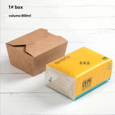 China Wholesale Recycled Materials Amazon Supplier Take Out Brown Lunch Box One Time Paper Box Food Container Packaging for sale