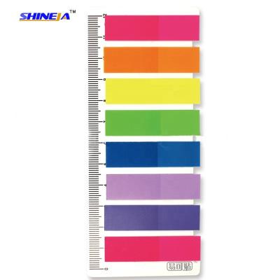 China Self Adhesive PET Material Good Quality Notes Page Marker Plastic Film Sticky Index In Assorted Color for sale