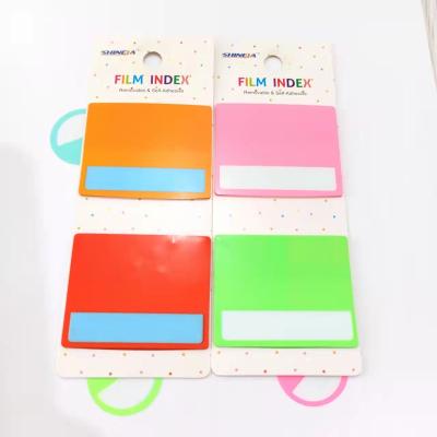 China Self Adhesive Hot Selling Custom Printed Recycled Clear Film Index Plastic Self Adhesive Sticky Notes for sale