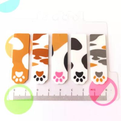 China Custom kawaii self-adhesive hot selling reusable creative strips 5 pampers clear film index plastic sticky notes with ruler for sale