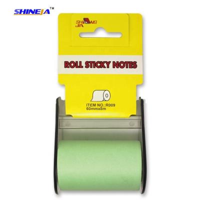 China Good Quality Colorful Self Adhesive Wholesale Self Adhesive Sticky Notes Roll With Plastic Dispenser for sale