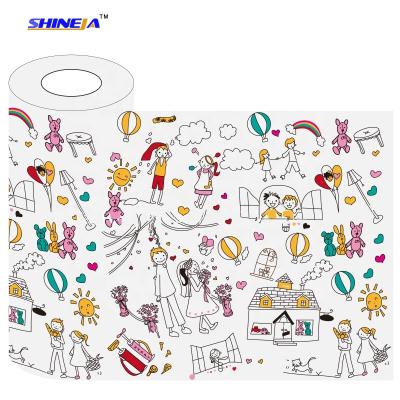 China Self Adhesive Self Adhesive Custom Printed Banner Roll For Kids In Box Package for sale