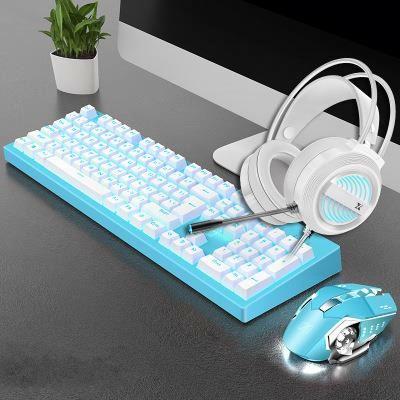 China Hot Selling Metal 3 in 1 Customized Backlit PC Gaming Keyboard Headset and Mouse Set for Gamer Desktop for sale