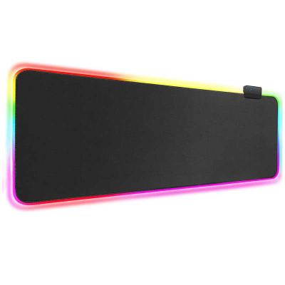 China Custom Anti-Slip Gaming Mouse Pad RGB Rubber Base Large Mouse Pad USB Connect Lighting Mouse Pad for sale