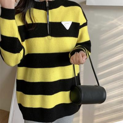 China cheap women's factory price anti-wrinkle stripe hooded pullover sweaters knit women's sweaters for 2022 for sale