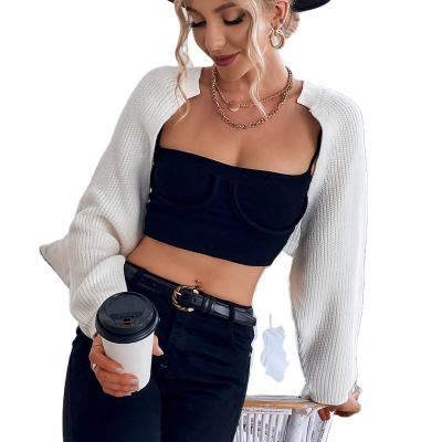 China Anti-wrinkle sexy coat small women knit sweater white show slim sweater knit cape for sale