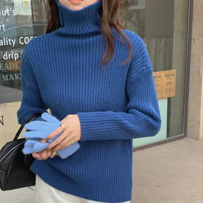 China New Sale Anti-wrinkle Women's Casual Sweaters Loose High Neck Thickened Women's Sweaters for sale