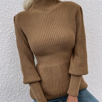 China Anti-wrinkle fashion neck women 2022 wholesale turtle neck Slim-cut high knit sweater slimming waist bottom knit sweater 2022 for sale